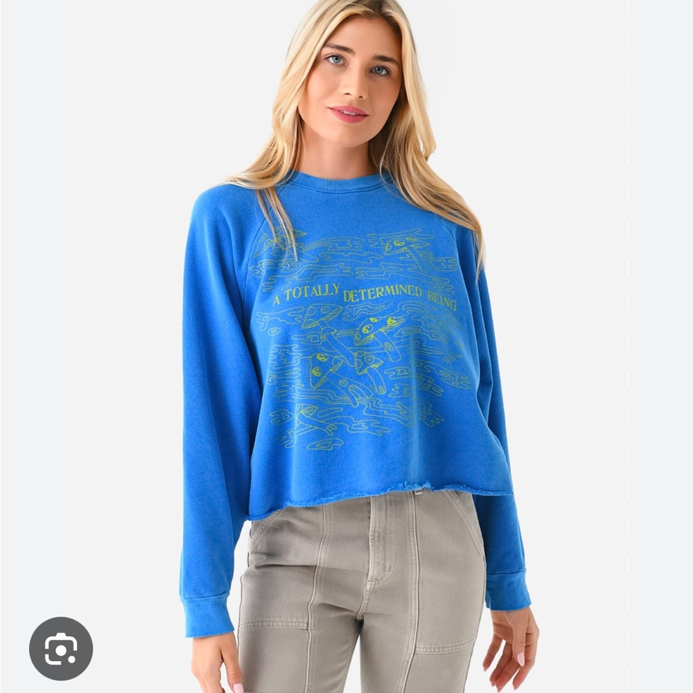 MOTHER the boost crop cutoff sweatshirt